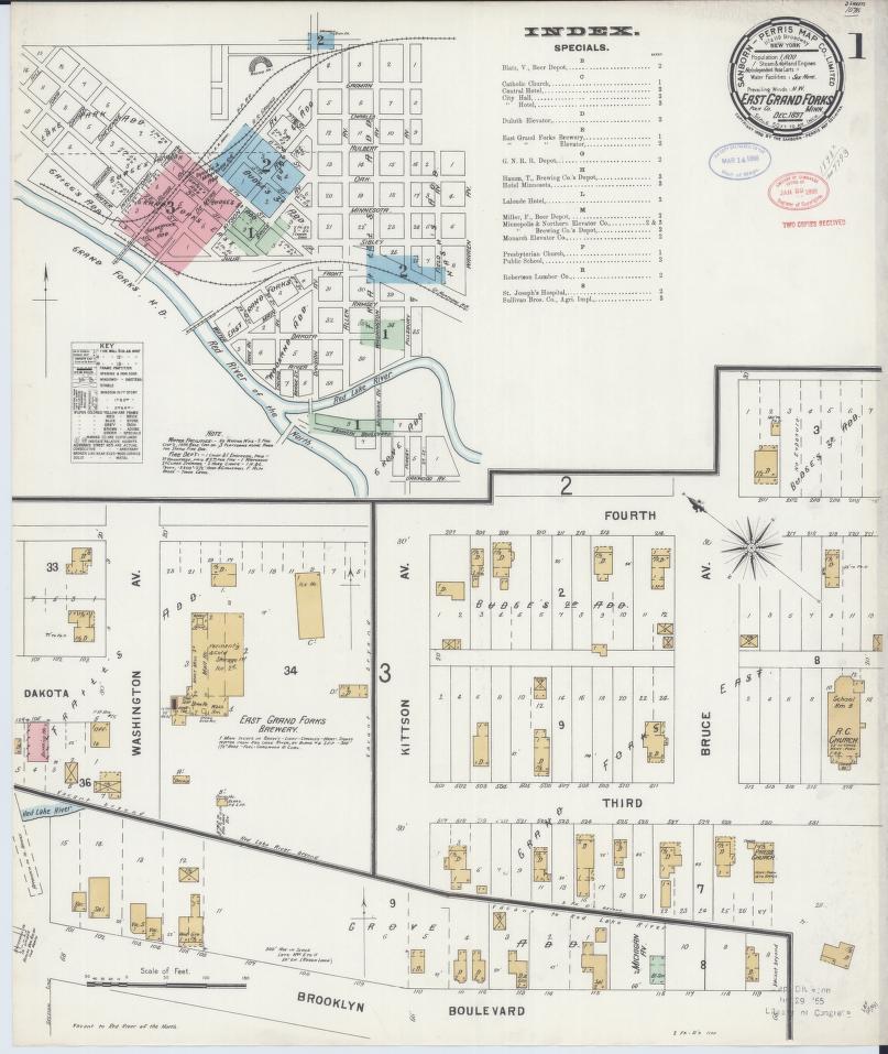 Sanborn Fire Insurance Map from East Grand Forks, Polk County, Minnesota. (1897) – Map View