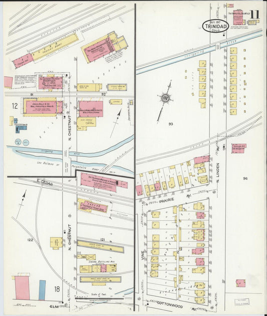 Sanborn Fire Insurance Map from Trinidad, Las Animas County, Colorado (1917), Sheet #0011 - Historic Sanborn Fire Insurance Map Print, vintage old map wall art, antique decor, genealogy gift, Colorado Colorado map