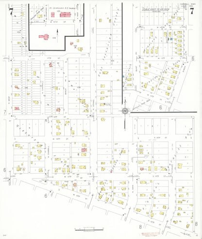 Sanborn Fire Insurance Map from Carroll, Carroll County, Iowa (1935), Sheet #0007 - Historic Sanborn Fire Insurance Map Print