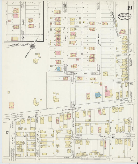 Sanborn Fire Insurance Map from Tarentum, Allegheny County, Pennsylvania (1914), Sheet #0019 - Historic Sanborn Fire Insurance Map Print, vintage old map wall art, antique decor, genealogy gift, Pennsylvania Pennsylvania map