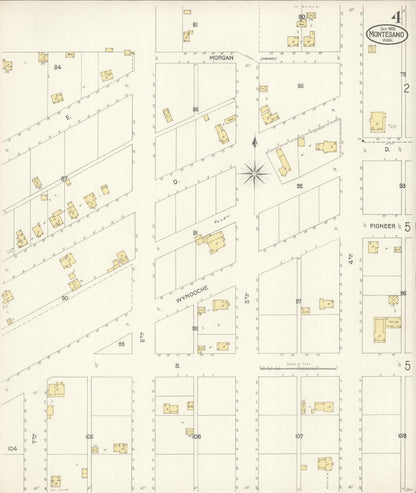 Sanborn Fire Insurance Map from Montesano, Grays Harbor County, Washington (1903), Sheet #0004 - Complete Map Set gallery image, historic Sanborn map, vintage wall art, Washington Washington