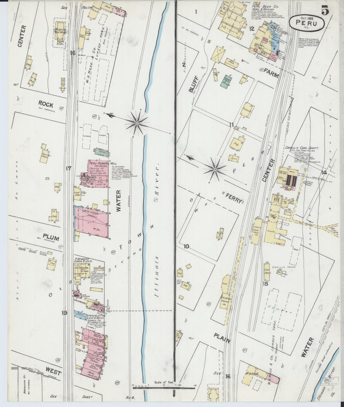 Sanborn Fire Insurance Map from Peru, La Salle County, Illinois (1888), Sheet #0005 - Complete Map Set gallery image, historic Sanborn map, vintage wall art, Illinois Illinois