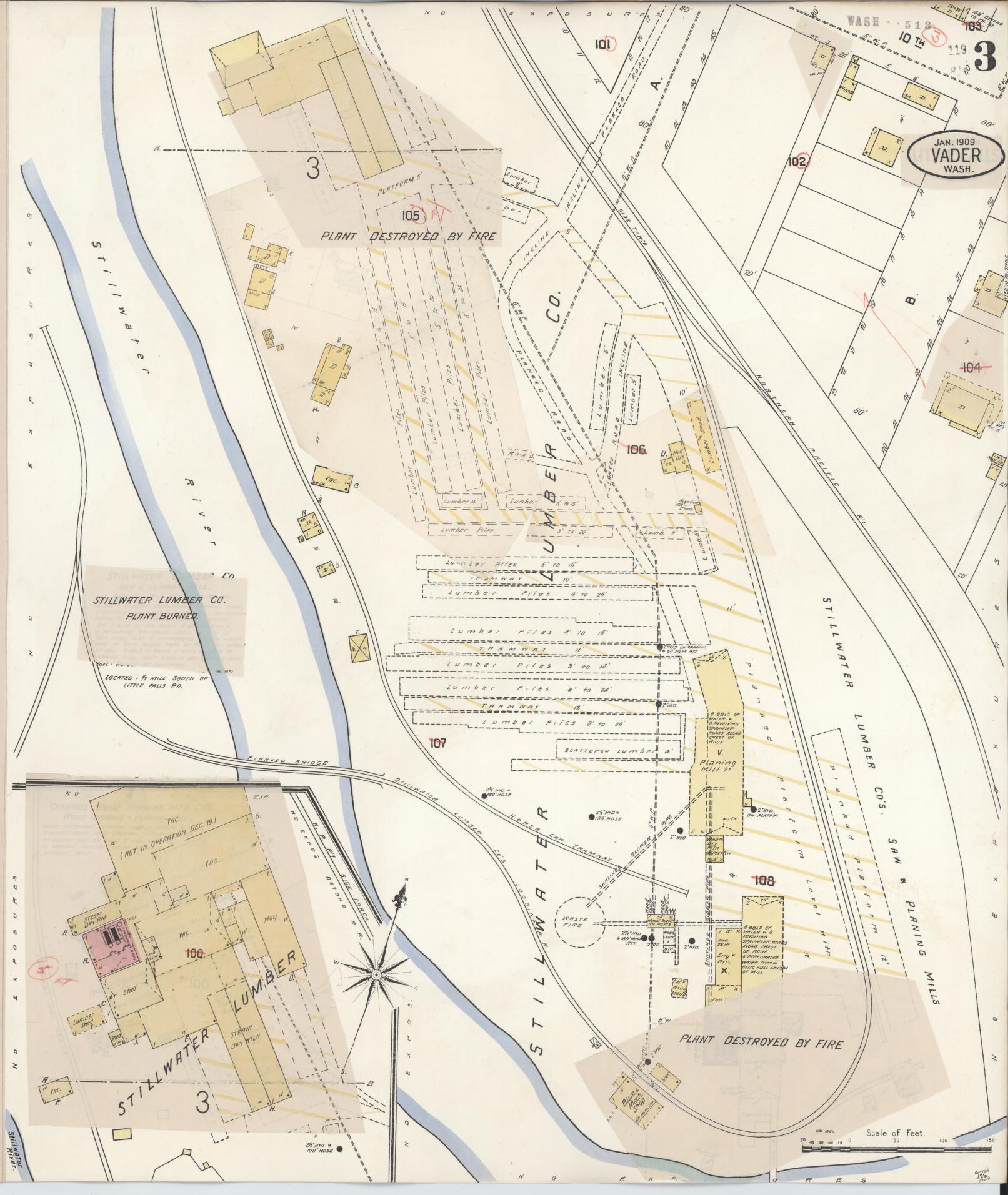 Sanborn Fire Insurance Map from Vader [see also Little Falls], Lewis County, Washington (1931), Sheet #0003 - Complete Map Set gallery image, historic Sanborn map, vintage wall art, Washington Washington