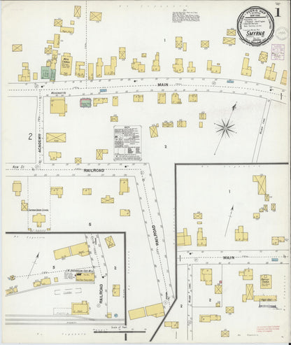 Sanborn Fire Insurance Map from Smyrna, Chenango County, New York (1901), Sheet #0001 - Complete Map Set gallery image, historic Sanborn map, vintage wall art, New York New York