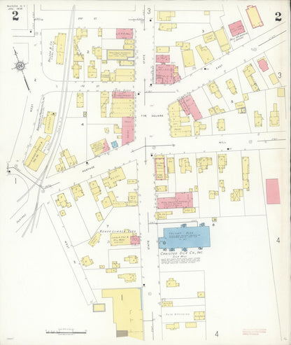 Sanborn Fire Insurance Map from Nunda, Livingston County, New York (1936), Sheet #0002 - Historic Sanborn Fire Insurance Map Print, vintage old map wall art, antique decor, genealogy gift, New York New York map