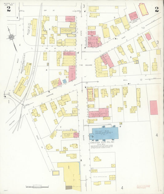 Sanborn Fire Insurance Map from Nunda, Livingston County, New York (1936), Sheet #0002 - Historic Sanborn Fire Insurance Map Print, vintage old map wall art, antique decor, genealogy gift, New York New York map