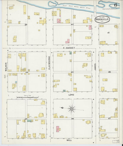 Sanborn Fire Insurance Map from Brookville, Franklin County, Indiana (1892), Sheet #0006 - Complete Map Set gallery image, historic Sanborn map, vintage wall art, Indiana Indiana