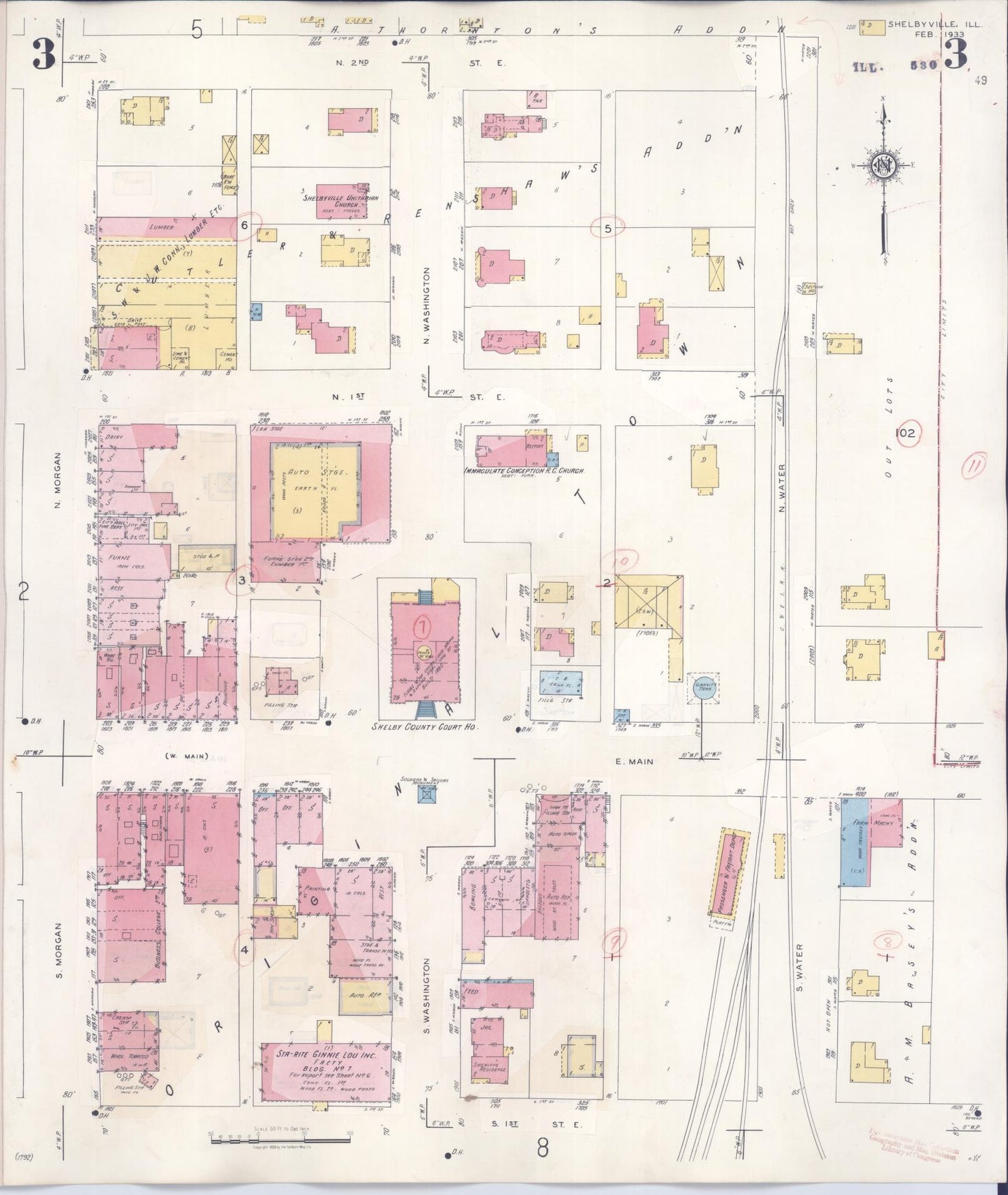 Sanborn Fire Insurance Map from Shelbyville, Shelby County, Illinois (1941), Sheet #0003 - Complete Map Set gallery image, historic Sanborn map, vintage wall art, Illinois Illinois