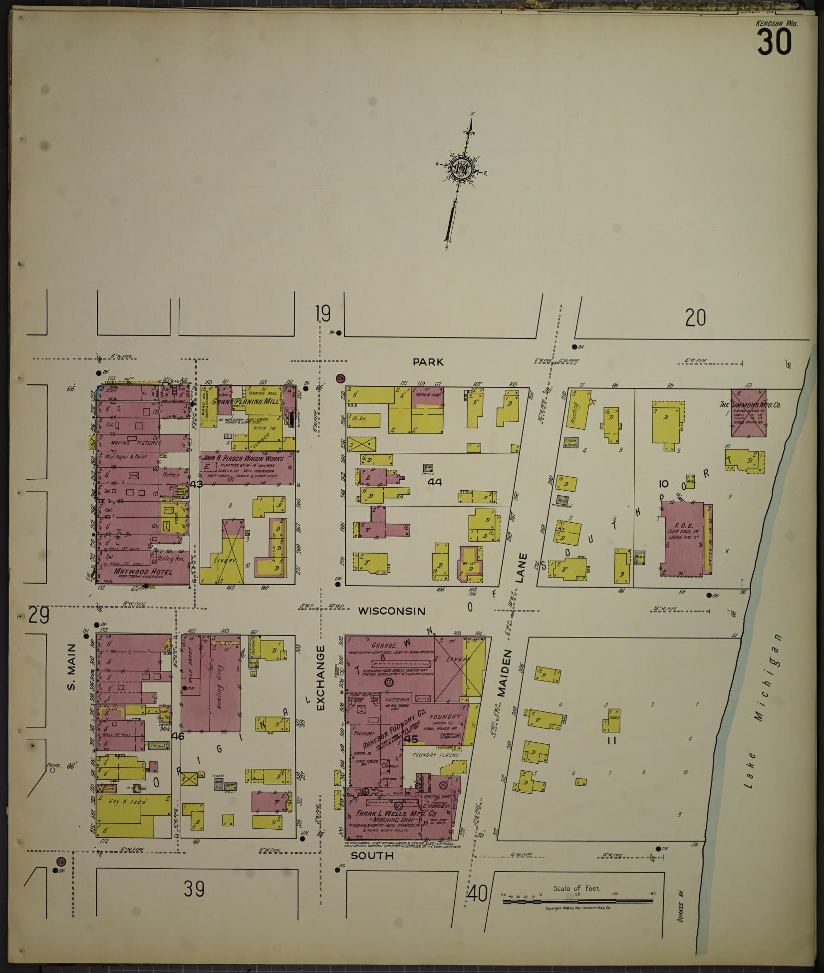 Sanborn Fire Insurance Map from Kenosha, Kenosha County, Wisconsin. (1918), Sheet 34