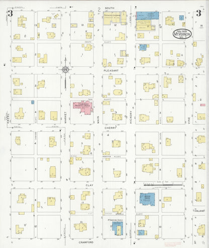 Sanborn Fire Insurance Map from Mount Vernon, Lawrence County, Missouri (1928), Sheet #0003 - Historic Sanborn Fire Insurance Map Print, vintage old map wall art, antique decor, genealogy gift, Missouri Missouri map