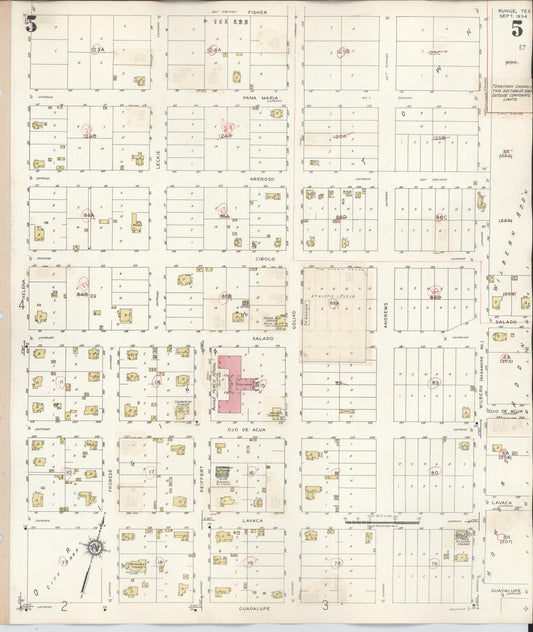 Sanborn Fire Insurance Map from Runge, Karnes County, Texas (1944), Sheet #0005 - Historic Sanborn Fire Insurance Map Print, vintage old map wall art, antique decor, genealogy gift, Texas Texas map