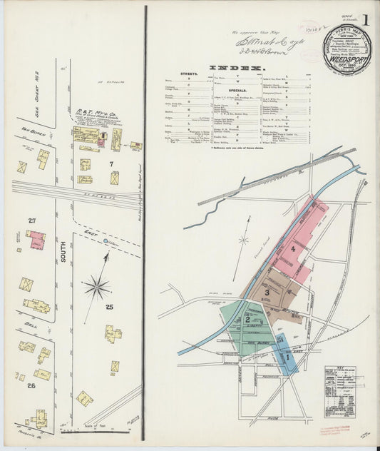Sanborn Fire Insurance Map from Weedsport, Cayuga County, New York (1890), Sheet #0001 - Historic Sanborn Fire Insurance Map Print, vintage old map wall art, antique decor, genealogy gift, New York New York map