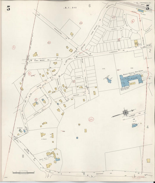 Sanborn Fire Insurance Map from Chappaqua, Westchester County, New York (1947), Sheet #0005 - Historic Sanborn Fire Insurance Map Print, vintage old map wall art, antique decor, genealogy gift, New York New York map