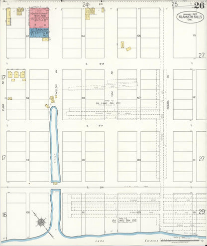 Sanborn Fire Insurance Map from Klamath Falls, Klamath County, Oregon (1921), Sheet #0026 - Complete Map Set gallery image, historic Sanborn map, vintage wall art, Oregon Oregon