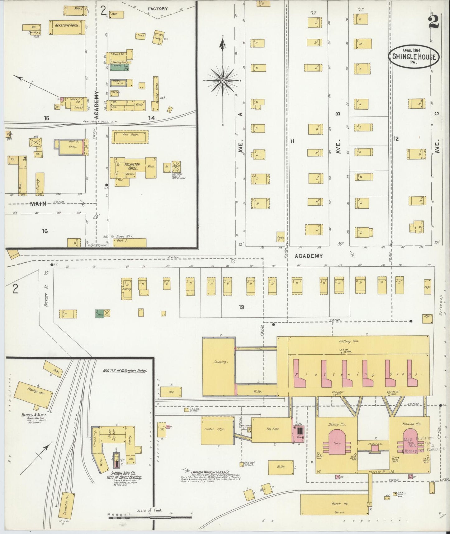Sanborn Fire Insurance Map from Shingle House, Potter County, Pennsylvania (1904), Sheet #0002 - Complete Map Set gallery image, historic Sanborn map, vintage wall art, Pennsylvania Pennsylvania
