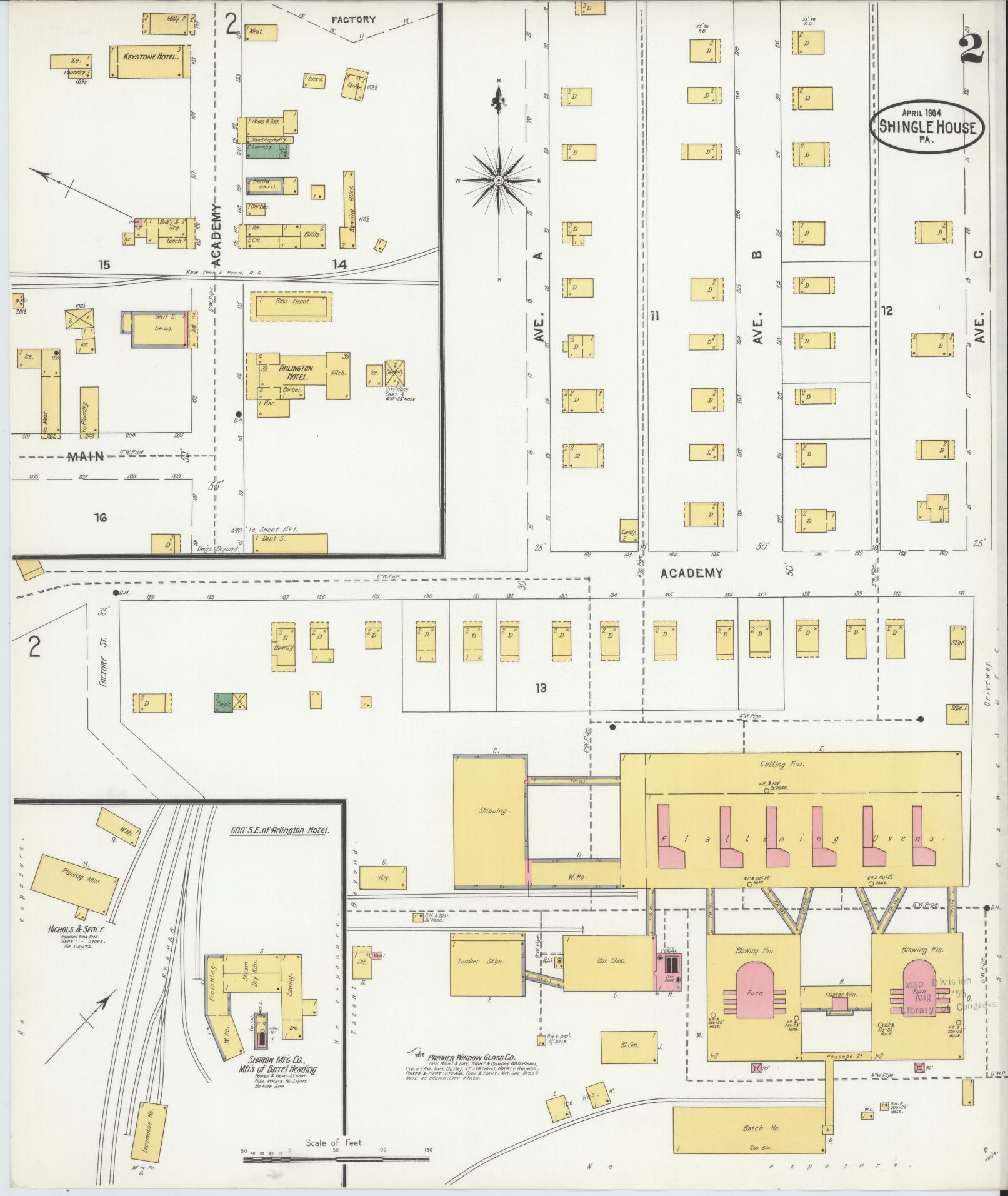 Sanborn Fire Insurance Map from Shingle House, Potter County, Pennsylvania (1904), Sheet #0002 - Complete Map Set gallery image, historic Sanborn map, vintage wall art, Pennsylvania Pennsylvania