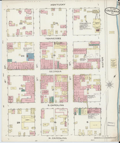 Sanborn Fire Insurance Map from Louisiana, Pike County, Missouri (1885), Sheet #0003 - Complete Map Set gallery image, historic Sanborn map, vintage wall art, Missouri Missouri