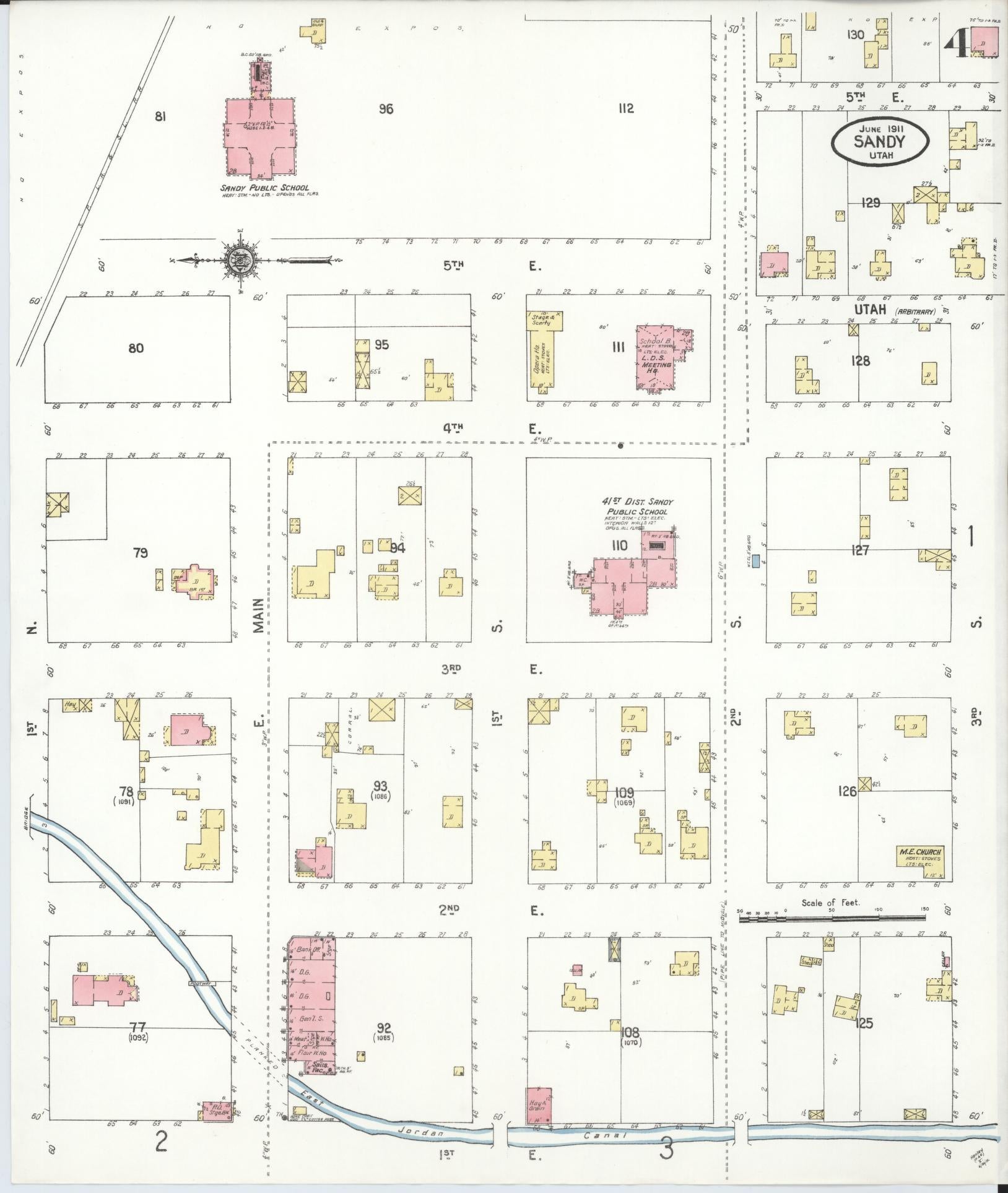 Sanborn Fire Insurance Map from Sandy, Salt Lake County, Utah (1911), Sheet #0005 - Complete Map Set gallery image, historic Sanborn map, vintage wall art, Utah Utah