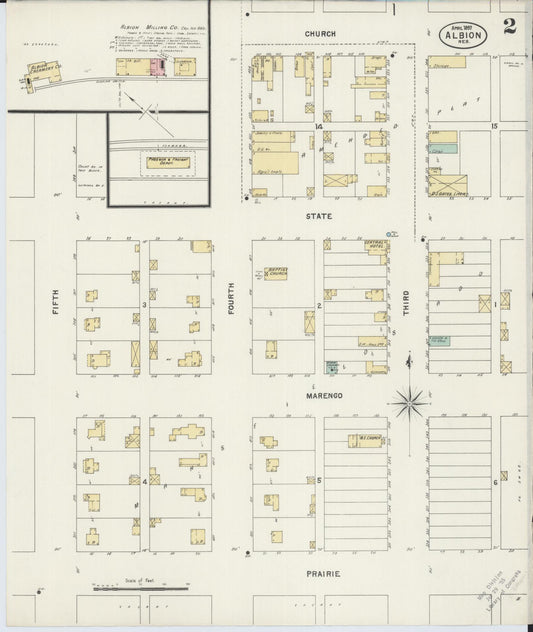 Sanborn Fire Insurance Map from Albion, Boone County, Nebraska (1897), Sheet #0002 - Historic Sanborn Fire Insurance Map Print, vintage old map wall art, antique decor, genealogy gift, Nebraska Nebraska map