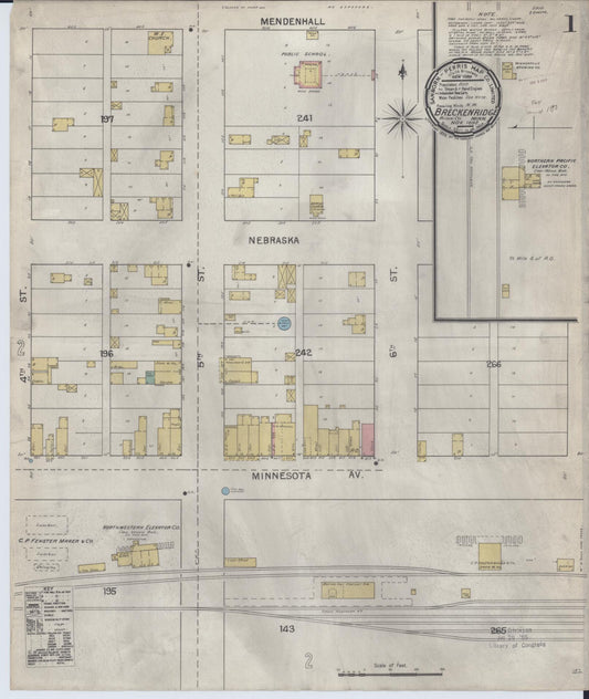 Sanborn Fire Insurance Map from Breckenridge, Wilkin County, Minnesota (1892), Sheet #0001 - Historic Sanborn Fire Insurance Map Print, vintage old map wall art, antique decor, genealogy gift, Minnesota Minnesota map