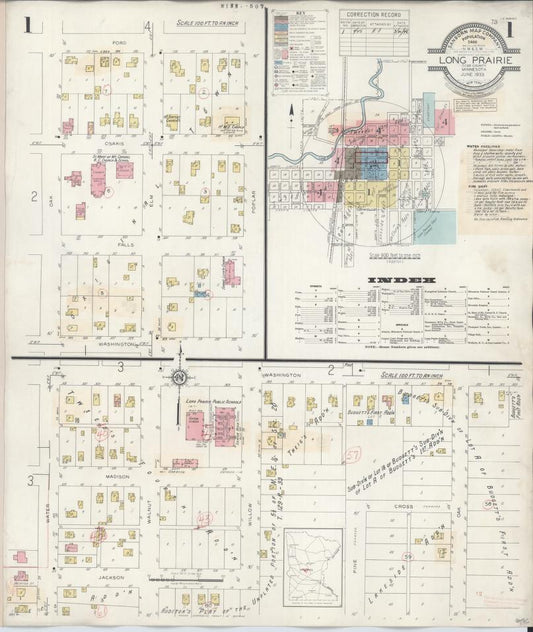 Sanborn Fire Insurance Map from Long Prairie, Todd County, Minnesota. (1945) – Map View