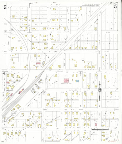 Sanborn Fire Insurance Map from Albia, Monroe County, Iowa (1933), Sheet #0005 - Historic Sanborn Fire Insurance Map Print