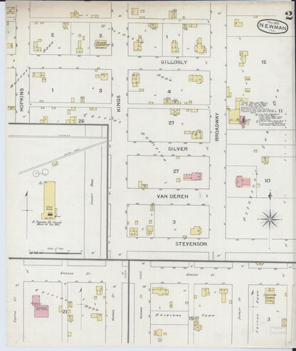 Sanborn Fire Insurance Map from Newman, Douglas County, Illinois (1893), Sheet #0002 - Complete Map Set gallery image, historic Sanborn map, vintage wall art, Illinois Illinois