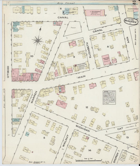 Sanborn Fire Insurance Map from Mohawk, Herkimer County, New York (1884), Sheet #0002 - Historic Sanborn Fire Insurance Map Print, vintage old map wall art, antique decor, genealogy gift, New York New York map