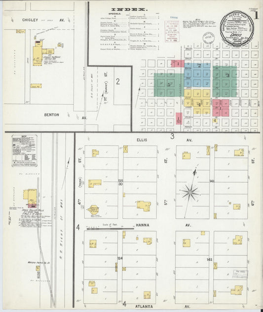 Sanborn Fire Insurance Map from Davis, Murray County, Oklahoma (1900), Sheet #0001 - Complete Map Set gallery image, historic Sanborn map, vintage wall art, Oklahoma Oklahoma