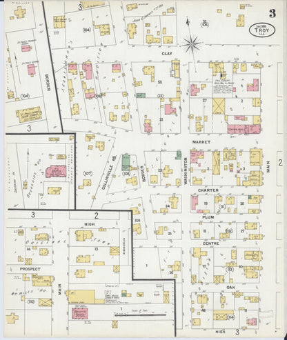 Sanborn Fire Insurance Map from Troy, Madison County, Illinois (1899), Sheet #0003 - Complete Map Set gallery image, historic Sanborn map, vintage wall art, Illinois Illinois