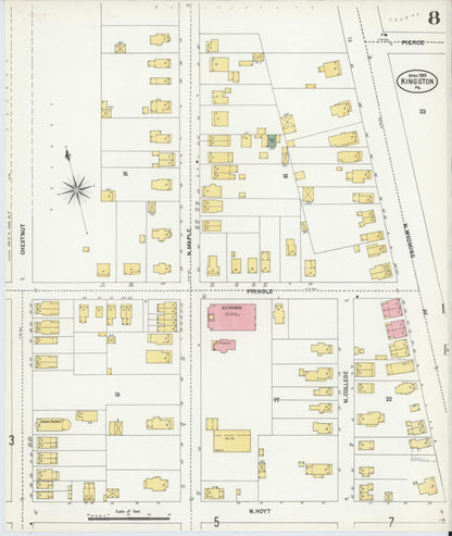 Sanborn Fire Insurance Map from Kingston, Luzerne County, Pennsylvania (1903), Sheet #0008 - Complete Map Set gallery image, historic Sanborn map, vintage wall art, Pennsylvania Pennsylvania