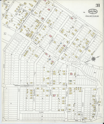 Sanborn Fire Insurance Map from Ashland, Boyd County, Kentucky (1920), Sheet #0031 - Complete Map Set gallery image, historic Sanborn map, vintage wall art, Kentucky Kentucky