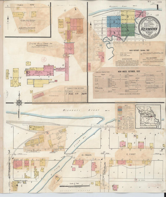 Sanborn Fire Insurance Map from Hermann, Gasconade County, Missouri. (1932) – Historic Sanborn Fire Insurance Map Print