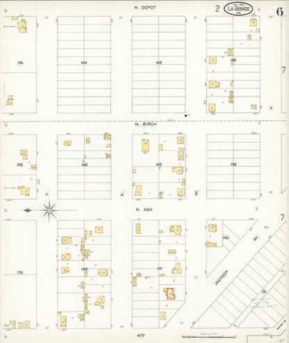 Sanborn Fire Insurance Map from La Grande, Union County, Oregon (1903), Sheet #0006 - Complete Map Set gallery image, historic Sanborn map, vintage wall art, Oregon Oregon