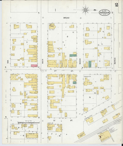 Sanborn Fire Insurance Map from Harrison, Clare County, Michigan (1900), Sheet #0002 - Historic Sanborn Fire Insurance Map Print, vintage old map wall art, antique decor, genealogy gift, Michigan Michigan map