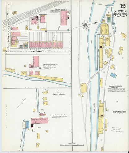 Sanborn Fire Insurance Map from Lewistown, Mifflin County, Pennsylvania (1904), Sheet #0012 - Complete Map Set gallery image, historic Sanborn map, vintage wall art, Pennsylvania Pennsylvania