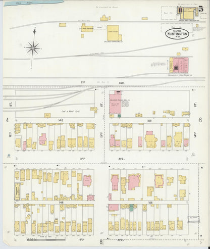 Sanborn Fire Insurance Map from Huntington, Cabell County, West Virginia (1904), Sheet #0005 - Complete Map Set gallery image, historic Sanborn map, vintage wall art, West Virginia West Virginia