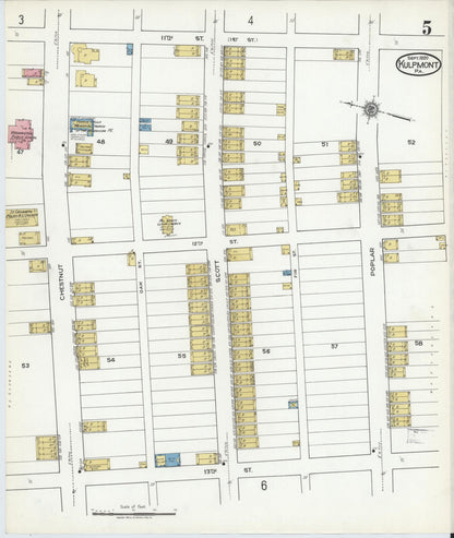 Sanborn Fire Insurance Map from Kulpmont, Northumberland County, Pennsylvania (1920), Sheet #0005 - Complete Map Set gallery image, historic Sanborn map, vintage wall art, Pennsylvania Pennsylvania