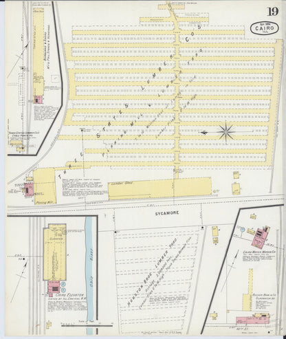 Sanborn Fire Insurance Map from Cairo, Alexander County, Illinois (1896), Sheet #0019 - Complete Map Set gallery image, historic Sanborn map, vintage wall art, Illinois Illinois