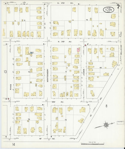 Sanborn Fire Insurance Map from Ilion, Herkimer County, New York (1912), Sheet #0007 - Complete Map Set gallery image, historic Sanborn map, vintage wall art, New York New York