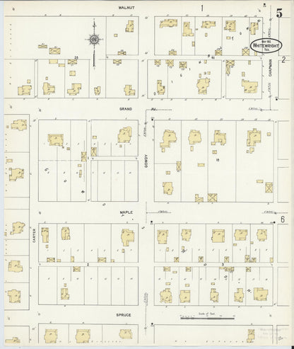 Sanborn Fire Insurance Map from Whitewright, Grayson County, Texas (1912), Sheet #0005 - Complete Map Set gallery image, historic Sanborn map, vintage wall art, Texas Texas