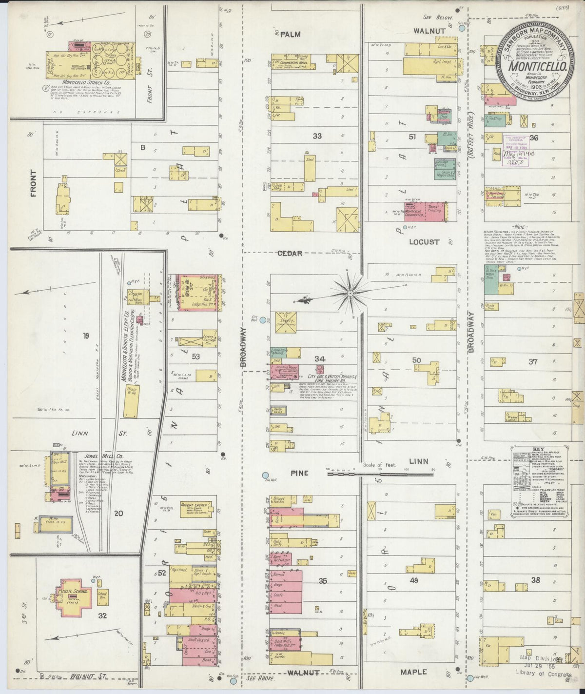 Sanborn Fire Insurance Map from Monticello, Wright County, Minnesota (1903), Sheet #0001 - Historic Sanborn Fire Insurance Map Print, vintage old map wall art, antique decor, genealogy gift, Minnesota Minnesota map