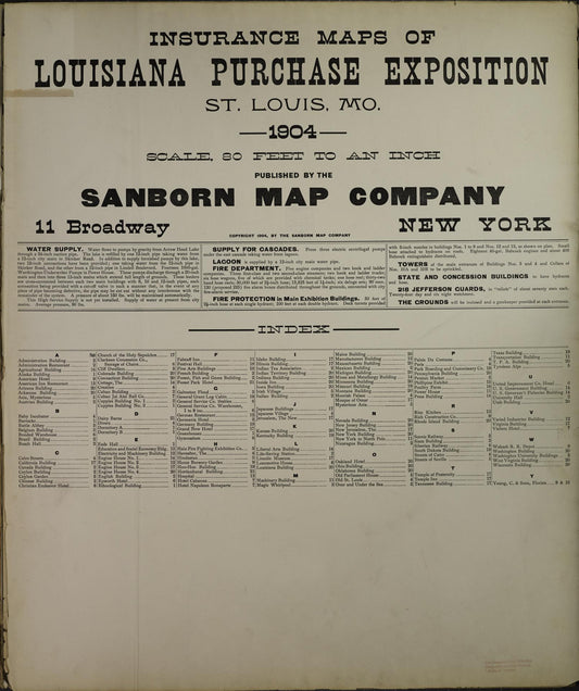 Sanborn Fire Insurance Map from Saint Louis, Independent City, Missouri (1904), Sheet #0001 - Historic Sanborn Fire Insurance Map Print, vintage old map wall art, antique decor, genealogy gift, Missouri Missouri map