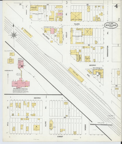 Sanborn Fire Insurance Map from Devils Lake, Ramsey County, North Dakota (1904), Sheet #0004 - Complete Map Set gallery image, historic Sanborn map, vintage wall art, North Dakota North Dakota