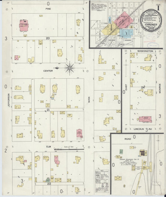 Sanborn Fire Insurance Map from Gardner, Grundy County, Illinois (1898), Sheet #0001 - Complete Map Set gallery image, historic Sanborn map, vintage wall art, Illinois Illinois