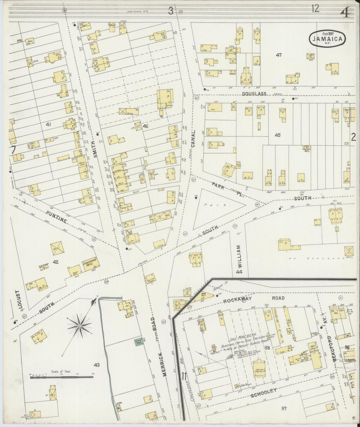 Sanborn Fire Insurance Map from Jamaica, Queens County, New York (1897), Sheet #0004 - Complete Map Set gallery image, historic Sanborn map, vintage wall art, New York New York