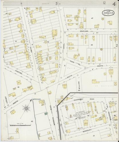 Sanborn Fire Insurance Map from Jamaica, Queens County, New York (1897), Sheet #0004 - Complete Map Set gallery image, historic Sanborn map, vintage wall art, New York New York