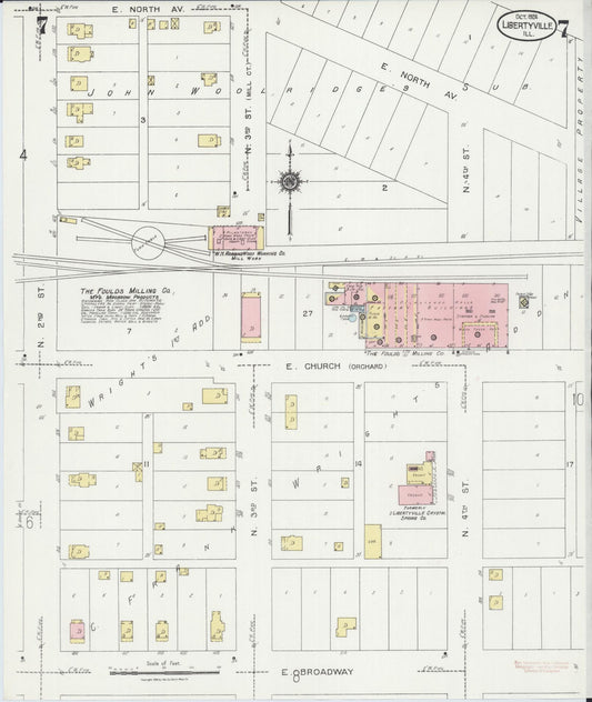 Sanborn Fire Insurance Map from Libertyville, Lake County, Illinois (1924), Sheet #0007 - Historic Sanborn Fire Insurance Map Print, vintage old map wall art, antique decor, genealogy gift, Illinois Illinois map