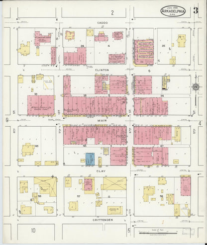Sanborn Fire Insurance Map from Arkadelphia, Clark County, Arkansas (1918), Sheet #0003 - Complete Map Set gallery image, historic Sanborn map, vintage wall art, Arkansas Arkansas