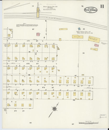 Sanborn Fire Insurance Map from Rock Springs, Sweetwater County, Wyoming (1920), Sheet #0011 - Complete Map Set gallery image, historic Sanborn map, vintage wall art, Wyoming Wyoming